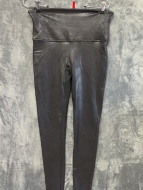 SPANX Black Faux-Leather High-Waist Leggings